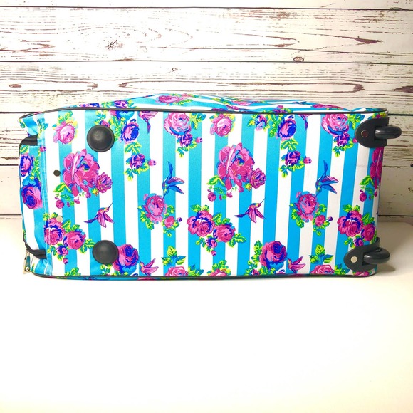 Betsey Johnson Stripe Floral 22" Rolling Duffle - Picture 5 of 12